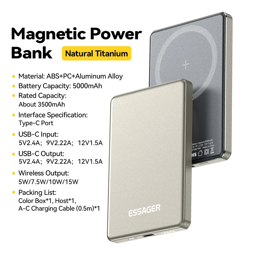 GripSway™ Slim Magnetic Power Bank — 5000mAh