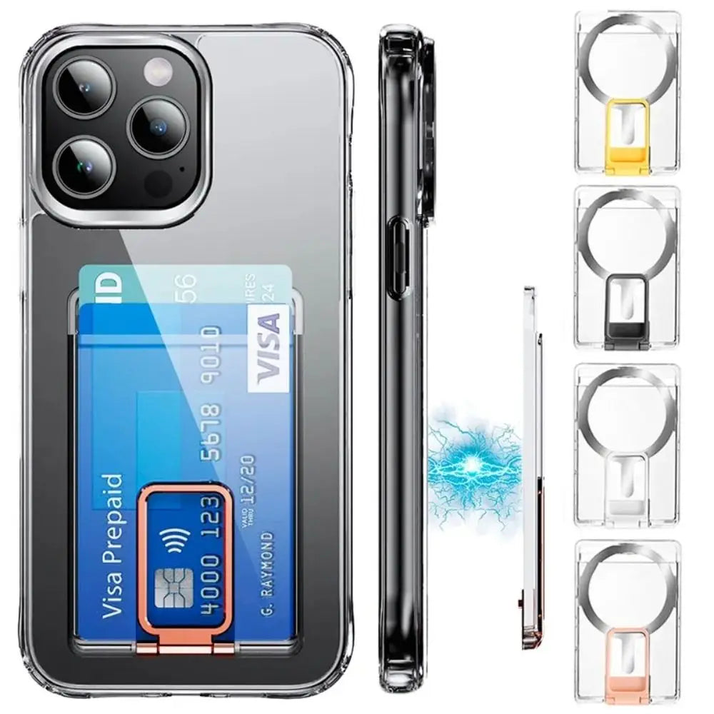 GripSway™ Clear Card Holder with Ring Stand
