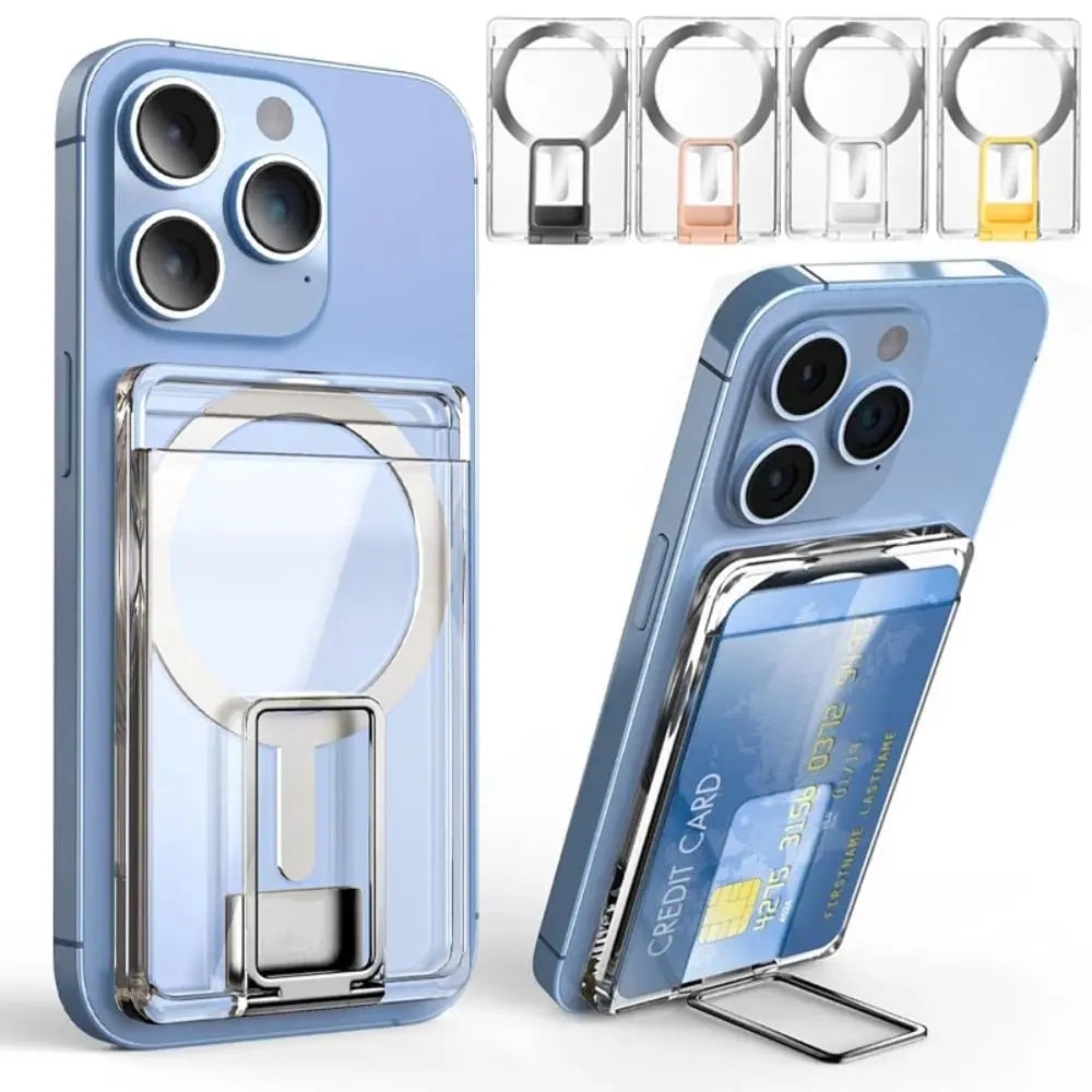 GripSway™ Clear Card Holder with Ring Stand