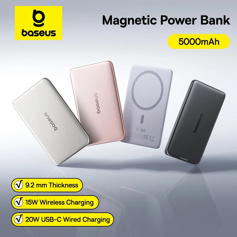 GripSway™ Magnetic Power Bank — 15W Wireless