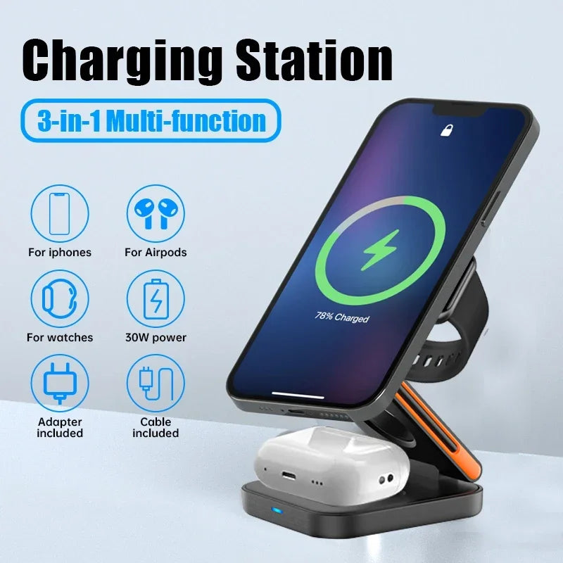 GripSway™ Foldable 3-in-1 Charging Station
