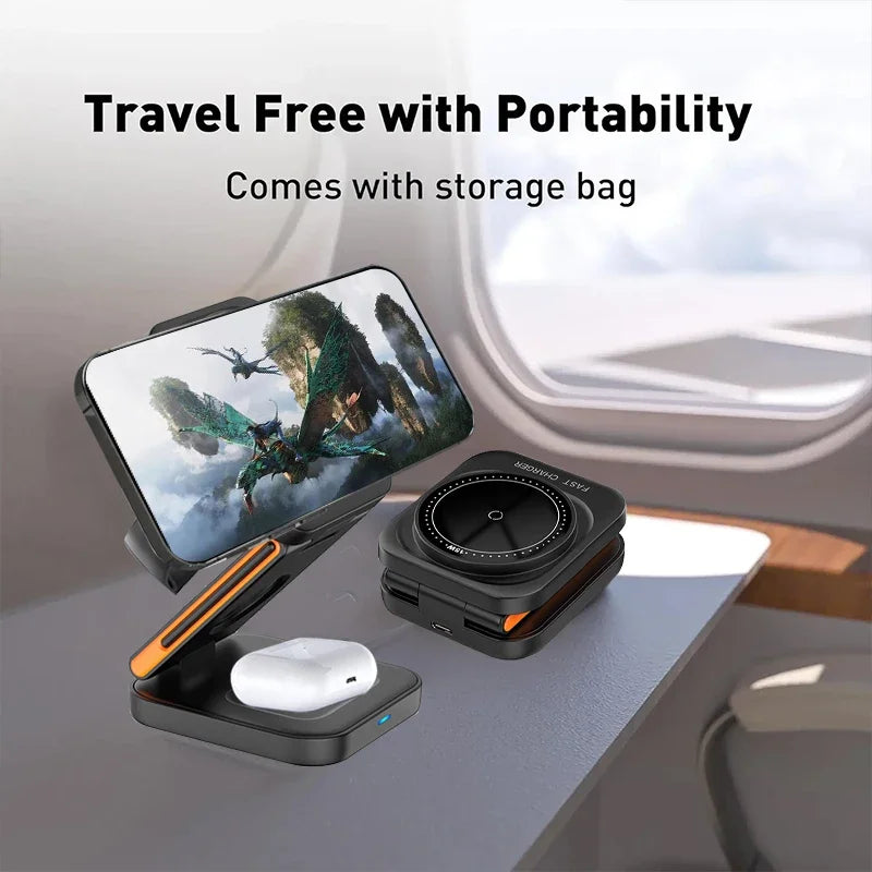 GripSway™ Foldable 3-in-1 Charging Station