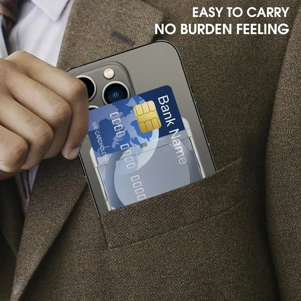 GripSway™ Clear Card Holder with Ring Stand